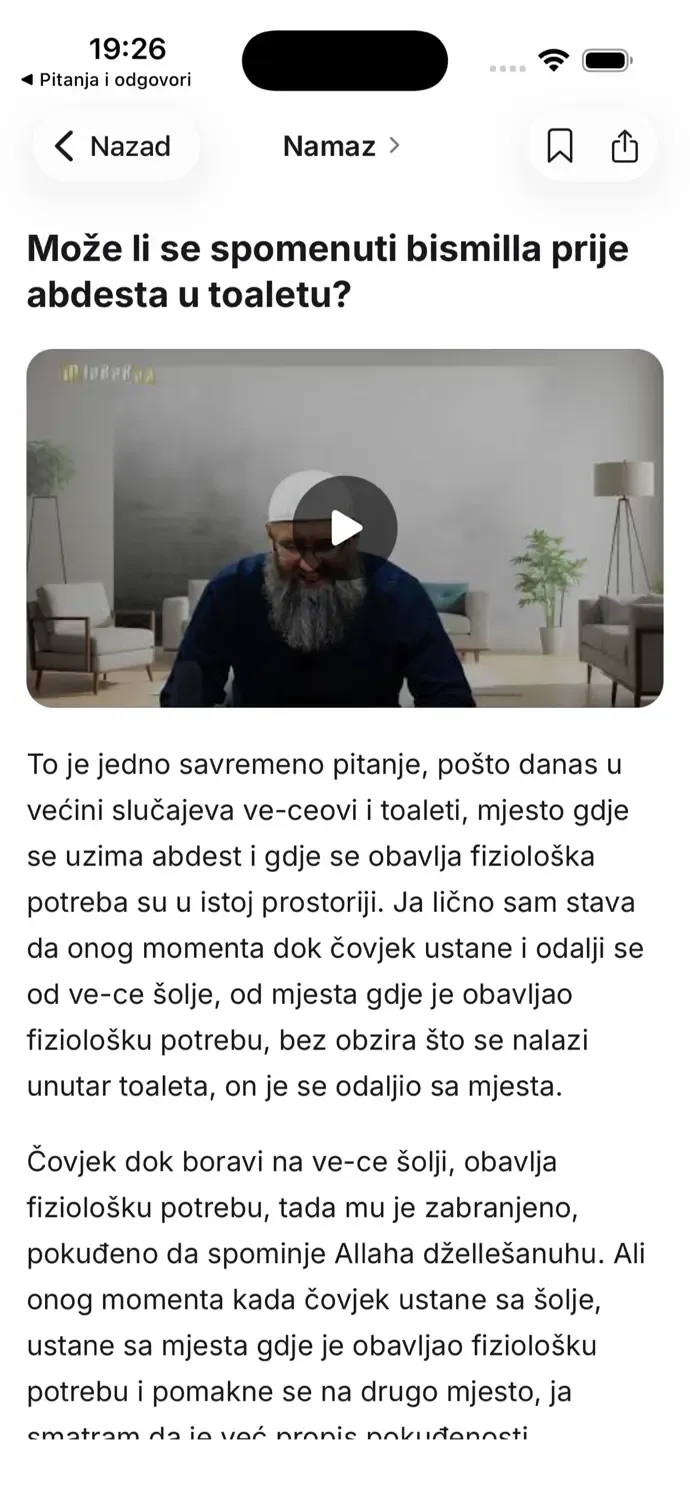 Odgovor sa videom
