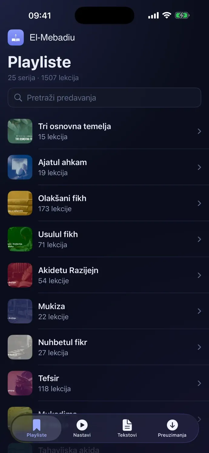 Popis serijala predavanja