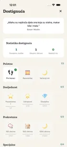 Dostignuća: značke za početak, dosljednost i prekretnice