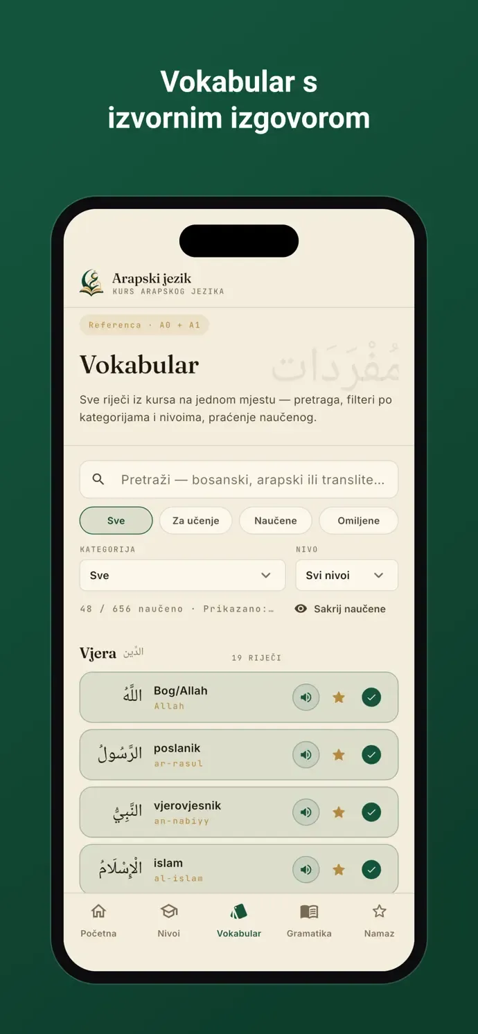 Vokabular sa izvornim izgovorom