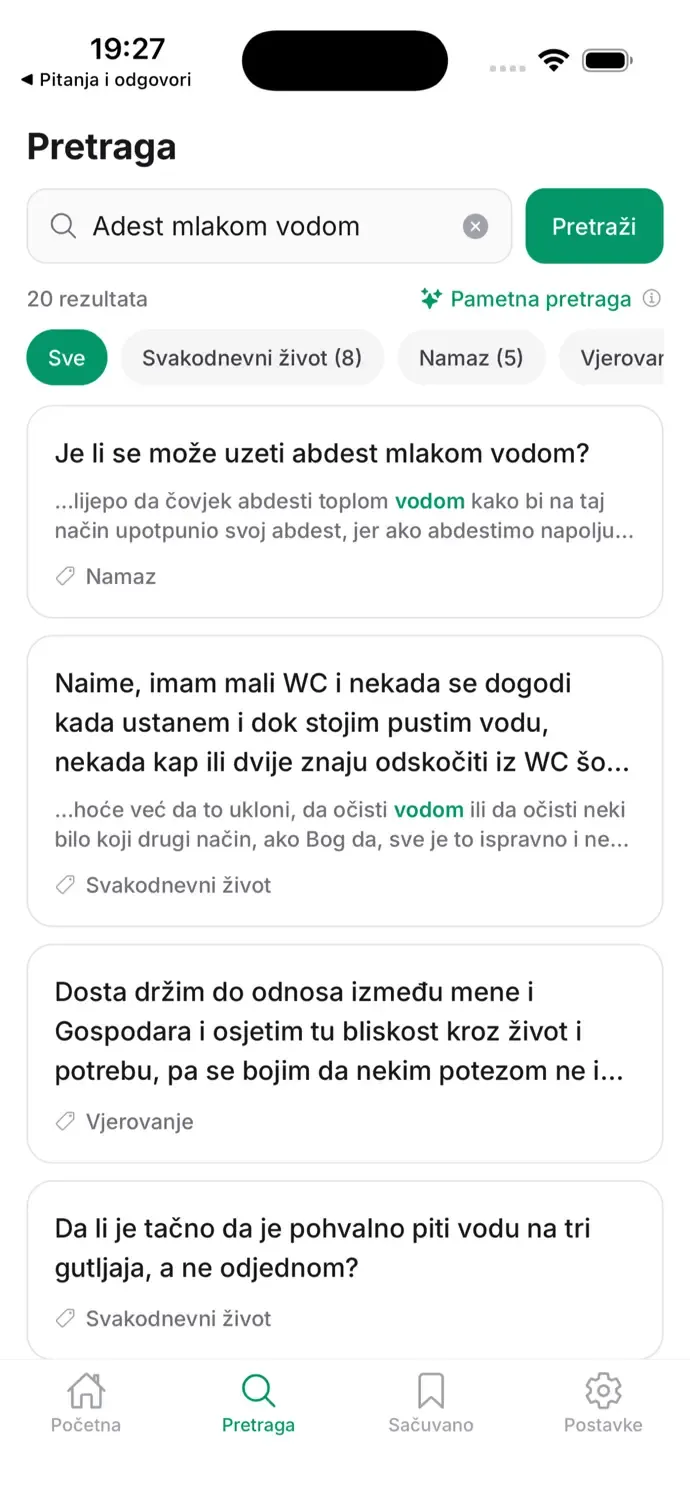 Pretraga pitanja